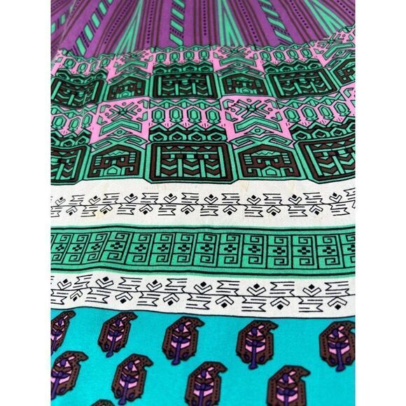 Hale Bob Women's Medium Silk Blend Colorful Boho Abstract Print Long Sleeve - Picture 6 of 15